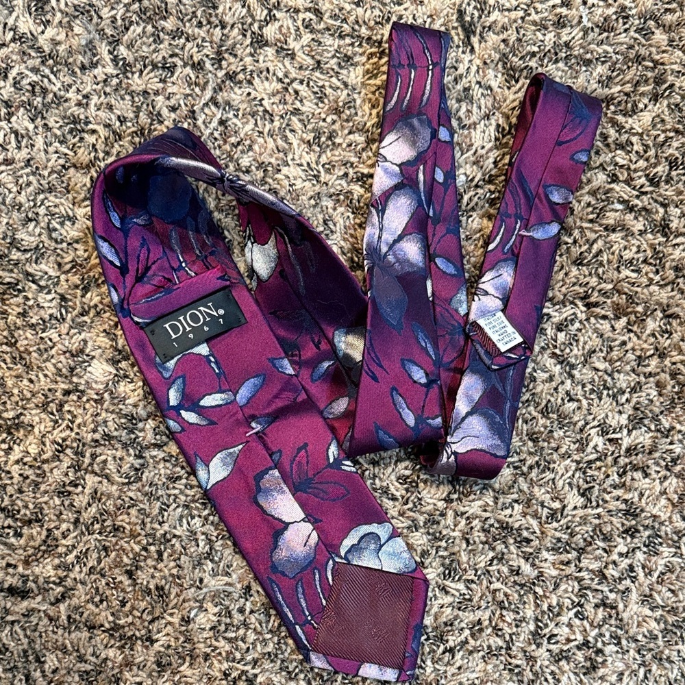 Dion Purple Floral Italian Silk Tie
